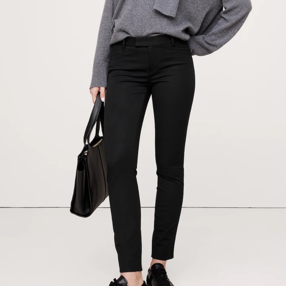 Banana Republic Sloan Size 2L Black Slim Fit Ankle Trousers